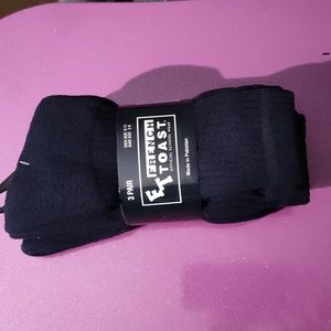 French Toast Official School Wear Unisex Crew Socks, sock size 9-11, Navy Blue